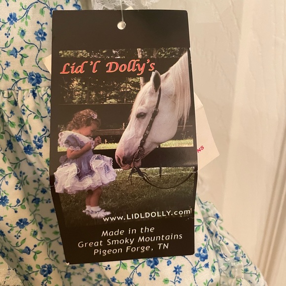 Vintage NWT Lid’l Dolly’s Girl Floral Ruffle Dress with Lace, 3T - Picture 2 of 10